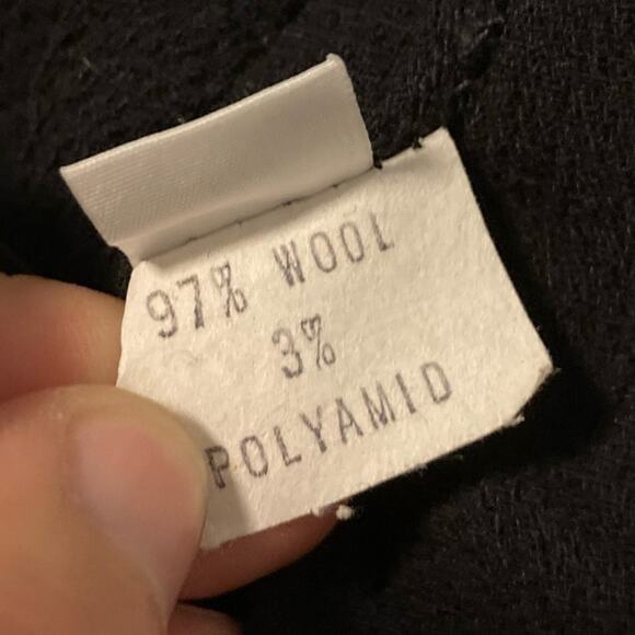 NWOT Vintage DONNA KARAN BLACK LABEL Blazer Jacket M Black Wool Bow Shoulder-Pad - Picture 3 of 5